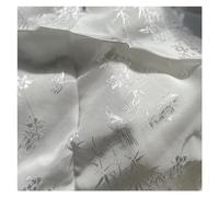 Tessuto per abiti in broccato cinese, tessuto flor Bianco Elegante Unico Gazza Sta sul Ramo Modello Significa Cose Buone Cinese Finto Cheongsam Antico Tessuto di Abbigliamento 150X50 cm