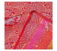 Tessuto per abiti in broccato cinese, tessuto flor Cheongsam tradizionale in stile cinese Onde del mare Bellissimo modello Phoenix Trapunta for sposi Artigianato for cucire Tessuto patchwork 75X100 cm