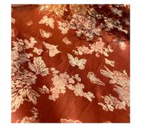 Tessuto per abiti in broccato cinese, tessuto flor Drappo di cotone drappo di farfalla arancione imitazione fiore pastorale modello scuro fatto a mano pigiama estivo cheongsam artigianato di cucito pa