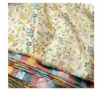 Tessuto per abiti in broccato cinese, tessuto flor Fiore di melograno Fondo giallo Modello Canzone Hanfu Bordo guardolo Accessori Colletto Bordo manica Panno for abbigliamento fatto a mano 145X50 cm
