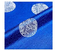 Tessuto per abiti in broccato cinese, tessuto flor Luminoso Blu Royal Cinese Cerchio Bianco Modello Complesso Esercizio Abbigliamento Cheongsam Cuscino Divano Cuscino Artigianato for Cucire Panno 75X1