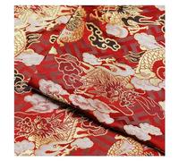 Tessuto per abiti in broccato cinese, tessuto flor Nishijin Tessitura Oro Festivo Rosso Ricco Drago di Buon Auspicio Modello di Nuvola Retro Tessuto Trapunta di Fascia Alta Panno Cinese Fatto a Mano 1