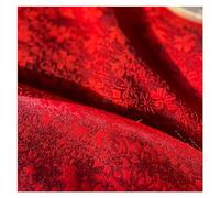 Tessuto per abiti in broccato cinese, tessuto flor Oro Grande Rosso Tridimensionale In Rilievo Sposa Fiore Di Ciliegio Fiore Tessuto Jacquard Top Abito Cappotto Abito Tessuto Panno 150X50 cm