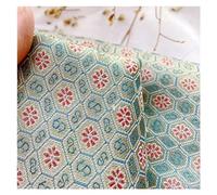 Tessuto per abiti in broccato cinese, tessuto flor Piccoli fiori rossi Canzone tradizionale Broccato Plaid blu Piccola borsa Borsa fatta a mano Borsa for vestiti Tappetino for il tè Panno cinese 140X5