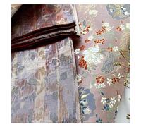 Tessuto per abiti in broccato cinese, tessuto flor Romanzo squisito Nishijin Tessitura Unico dorato di buon auspicio Significato Pesci rossi Tessitura in oro Cintura in stile giapponese Bustina di sto
