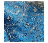 Tessuto per abiti in broccato cinese, tessuto flor Royal Blue Pipa Fiore Modello in stile europeo Tessuti etnici Stage Costume squisito Panno sintetico fatto a mano cinese 75X50 cm