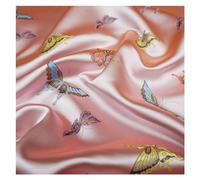 Tessuto per abiti in broccato cinese, tessuto flor Sfondo rosa chiaro Bello unico squisito fiore colorato modello di farfalla morbido cheongsam artigianato for cucire panno 115X100 cm