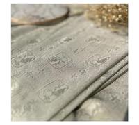 Tessuto per abiti in broccato cinese, tessuto flor Simpatico coniglietto che mangia erba Abbigliamento antico Top Dress Bustina Cheongsam Delicato tessuto cinese fatto a mano finto 150X50 cm(Groen)