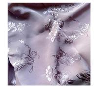 Tessuto per abiti in broccato cinese, tessuto flor Sogno Viola Farfalla Modello Rayon Drappeggio Lucido Camicia a Maniche Lunghe Cucito Cheongsam Finto Panno 150X50 cm