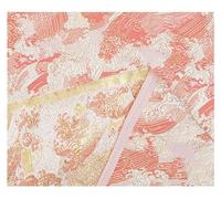 Tessuto per abiti in broccato cinese, tessuto flor Tovaglia in puro cotone stile retrò giapponese con motivo spray a onde del mare ciano, bellissimo design colorato, panno for abiti antichi, 75 x 50 c