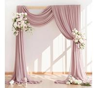 Tessuto Per Archi Nuziali - Voile Per Decorazioni Archi, Morbido E Poco Incline A Formare Pieghe, Per Matrimoni Feste Cerimonie Soffitti Chiese E Decorazioni All'aperto(Dusty Pink,(4pcs)-63" x 236")