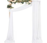 Tessuto Per Drappeggio Dell'Arco Nuziale 6/10M Tende in tessuto chiffon for decorazioni for ricevimenti di cerimonia nuziale ad arco in trasparente for la fase festa Addio al nubilato(White,75x600cm)