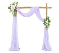 Tessuto Per Drappeggio Dell'Arco Nuziale Arco di nozze in chiffon drappeggio for decorazioni ricevimento cerimonia, tende in tessuto trasparente for addio al nubilato in fase festa(Purple,75x800cm)