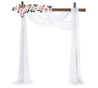 Tessuto Per Drappeggio Dell'Arco Nuziale Arco di nozze in chiffon drappeggio for decorazioni ricevimento cerimonia, tende in tessuto trasparente for addio al nubilato in fase festa(White,75x1000cm)