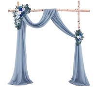 Tessuto Per Drappeggio Dell'Arco Nuziale Arco di nozze in chiffon drappeggio for decorazioni ricevimento cerimonia, tende in tessuto trasparente for addio al nubilato in fase festa(Gray blue,75x600cm)
