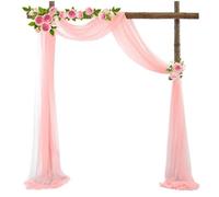 Tessuto Per Drappeggio Dell'Arco Nuziale Arco di nozze in chiffon drappeggio for decorazioni ricevimento cerimonia, tende in tessuto trasparente for addio al nubilato in fase festa(Pink,75x1000cm)