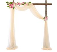Tessuto Per Drappeggio Dell'Arco Nuziale Arco di nozze in chiffon drappeggio for decorazioni ricevimento cerimonia, tende in tessuto trasparente for addio al nubilato in fase festa(Apricot,75x400cm)