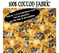 Tessuto Per Gatti Bejeweled 100% Cotone Ispirato A Gustav Klimt Lacrime D'Oro