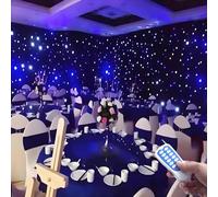 Tessuto per soffitto con cielo stellato con 20 LED/m², drappo in velluto nero con alimentazione da 12 W per decorazione da parete, tovaglia, sfondo fotografico, illuminazione per eventi, 5 m x 6 m