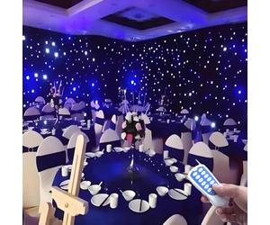 Tessuto per soffitto con cielo stellato con 20 LED/m², drappo in velluto nero con alimentazione da 12 W per decorazione da parete, tovaglia, sfondo fotografico, illuminazione per eventi, 5 m x 6 m