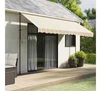 Tessuto per tenda da sole, 4 x 3 m, rivestito in poliuretano, a righe multicolore, 100% poliestere, resistente all'acqua, protezione UV, design leggero per un facile trasporto e montaggio come tenda