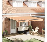 Tessuto per tenda da sole, 450 x 300 cm, in poliestere, impermeabile, resistente ai raggi UV, per balcone, giardino, terrazza, retrattile, con telaio e telecomando