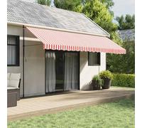Tessuto per tenda da sole, a righe rosse e bianche, 5 x 3 m, in 100% poliestere con rivestimento in poliuretano, impermeabile e traspirante, ideale come ricambio per vecchie tende da sole