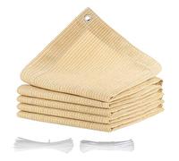 Tessuto per tenda da sole beige 3 x 6 m, per terrazza e recinzione, tettoia antistrappo con occhielli, ombra esterna per pergola e cortile, impedisce ai vicini di sbirciare