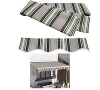 Tessuto per tenda da sole retrattile, 3 x 1,5 m, materiale di ricambio con mantovana per protezione solare, ideale per giardino, balcone, patio e negozi (design a righe)
