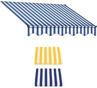 Tessuto per tenda retrattile personalizzabile, baldacchino rivestito in PU per terrazza, giardino, terrazza, 6 x 2,5 m, resistente alle intemperie, panno di ricambio durevole
