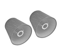 Tessuto Piccolo Paralumi, 2 Pezzi Paralume in Tavolo Lampada, Paralume Cilindrico in Stile Europeo, E14 Paralume con clip Per Camera da Letto Soggiorno Ufficio Camera dei Bambini(Grigio)