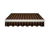 Tessuto sostitutivo for tenda da sole retrattile, resistente all'acqua rivestito in PU da 280 g/m², utilizzato nei giardini con balcone(Brown stripes,16.4x8.2ft)