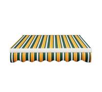 Tessuto sostitutivo for tenda da sole retrattile, resistente all'acqua rivestito in PU da 280 g/m², utilizzato nei giardini con balcone(Green-yellow,14.8x4.9ft)