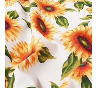 Tessuto Stoffa Girasoli Cotone Cucito Arredo Rivestimento Foderare Cuscini Divani 2,8x8 Mt Bianco