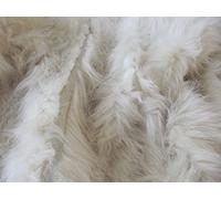 TESSUTO SUPER Luxury Pelliccia Sintetica materiale - Hi-Lo verticale lunga MASSA Crema - 1Mtr 150cm x 100cm
