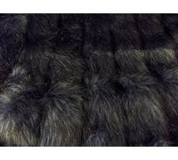 Tessuto Super Luxury Pelliccia Sintetica - Materiale Pelo lungo Nero Blu - Hi-Lo Verticale Pelo lungo Nero Blu, 1Mtr - 150cm x 100cm