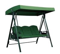 Tessuto superiore per altalena da esterno per patio con fodera per seduta con fori laterali, bordi dritti, tetto sostituibile, parasole e antipioggia, copertura per Telo (Dark Green, 191x120x20cm)