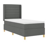 Tessuto traspirante con molle insacchettate Design moderno con testata | Letto a molle con cuscino Grigio 90 x 200 cm Tessuto con Testiera Regolabile e Luci LED USB