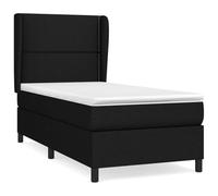 Tessuto Traspirante con Molle Insacchettate Letto Regolabile 100x200 Nero | Giroletto a Molle con Materasso Night Rest 100x200 Nero, Letto Regolabile con Testiera, Struttura in Tessuto e Schiuma per un