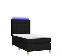 Tessuto traspirante con testiera regolabile LED integrato Nero 90x200 cm