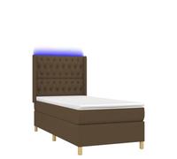 Tessuto traspirante testiera regolabile con LED Marrone scuro 80x200cm