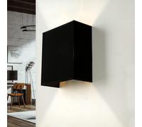 Licht-Erlebnisse Applique per interni Alice rettangolare elegante moderno design loft paralume in tessuto nero E27 per camera da letto soggiorno corridoio
