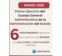 Test Administrativo del Estado (C1 AGE): 600 preguntas tipo test por bloques: Seis cuestionarios específicos para el primer ejercicio con respuestas comentadas y fundamentación jurídica