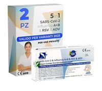 Test Antigenico Combinato 5 in 1 - COVID-19, Influenza A+B, RSV e Adenovirus | Autotest Rapido Nasale Certificato CE 3018 | Risultato in 15 Minuti | Per Uso Privato (2)