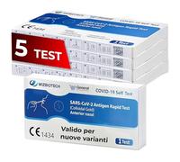 Test Covid Influenza - 5 test Antigenici rapidi - Test Covid e Influenza 2026 con risultato in 15 minuti - Tampone Covid Influenza per uso domestico con lettura semplice