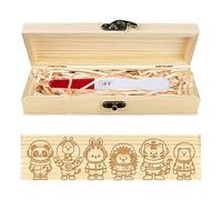 Test di gravidanza Keepsake Box Animale Astronauti Scatola di legno annuncio gravidanza regali con nastro di rafia e blocco annuncio regali per papà marito, 8x2x1,2 pollici