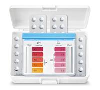 Test Kit Dpd1 Cloro, Bromo Y Ph per Piscina, Kit Analizzatore Piscina, Accessori Piscina Basic, Adatto per qualsiasi tipo di acqua, 20 Pillole Phenol Red per pH e 20 Pastiglie DPD1 per Cloro/Bromo