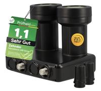 [ Test molto buono, Note 1.1 *] Zehnder Monoblock Twin LNB Astra Hotbird per 2 partecipanti e 2 satelliti, 2 ingressi HD 4K LNC per collegamento diretto (TV, ricevitore satellite) LMB per parabola