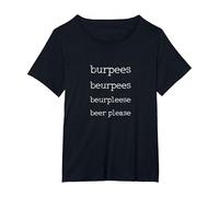 Test oculare di Burpees | Palestra Divertente Maglietta, Donna Plus-Size, Nero, 4X