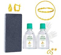 Test Oro Kit Acido,Test Oro,2pcs Assortimento di Reagenti,Tester per Oro,Soluzioni per Testare l'Oro,Touchstone,e i Guanti,Semplice da Usare,Risultati Rapidi,per Testare L'oro Nella Gamma